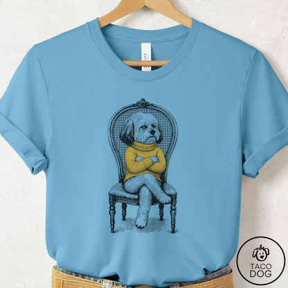 Havanese Reluctant T-Shirt Ocean Blue Taco-Dog