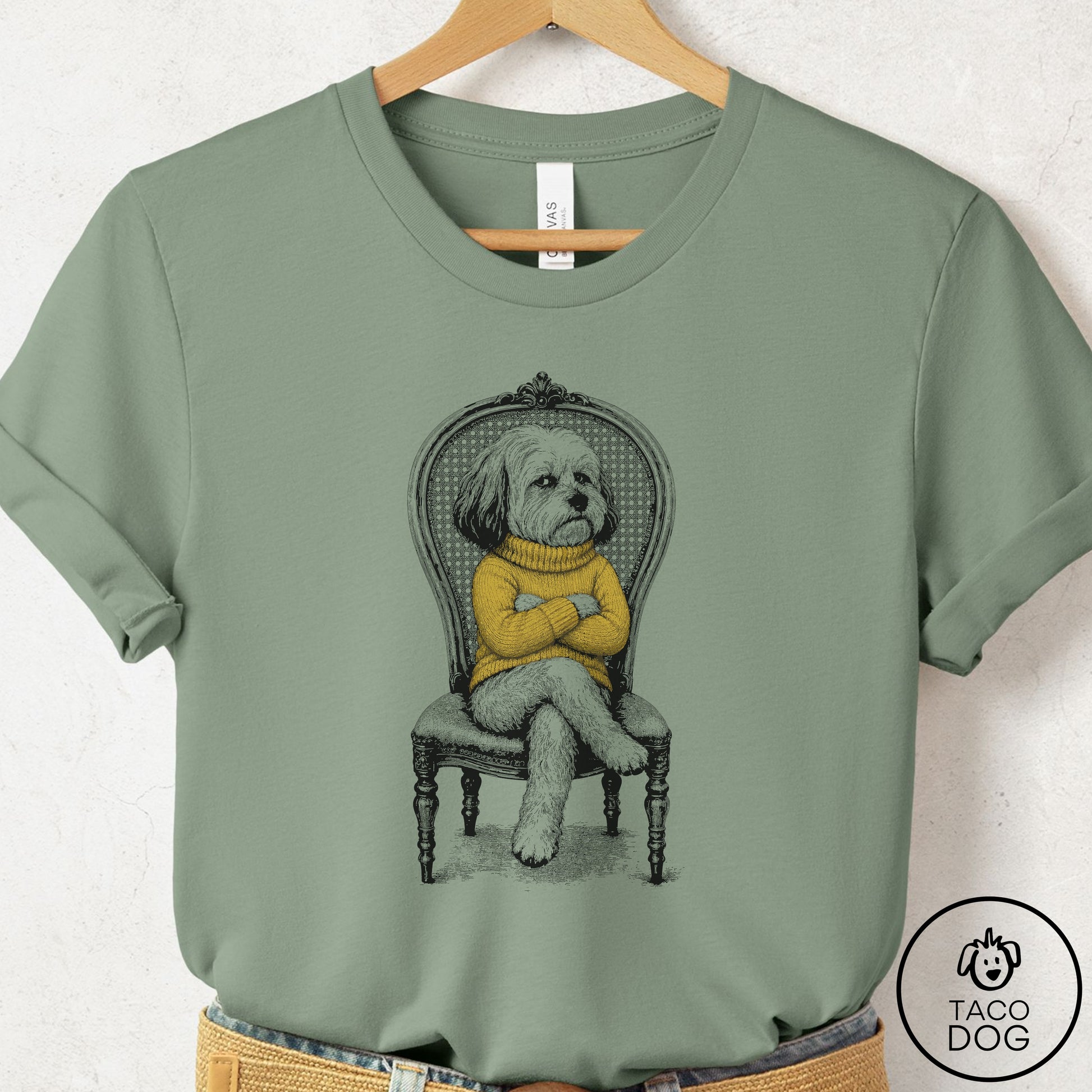 Havanese Reluctant T-Shirt Sage Taco-Dog
