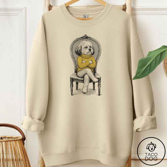 Havanese Reluctant Sweatshirt Sand Taco-Dog