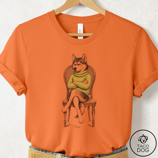 Husky Reluctant T-Shirt Burnt Orange Taco-Dog