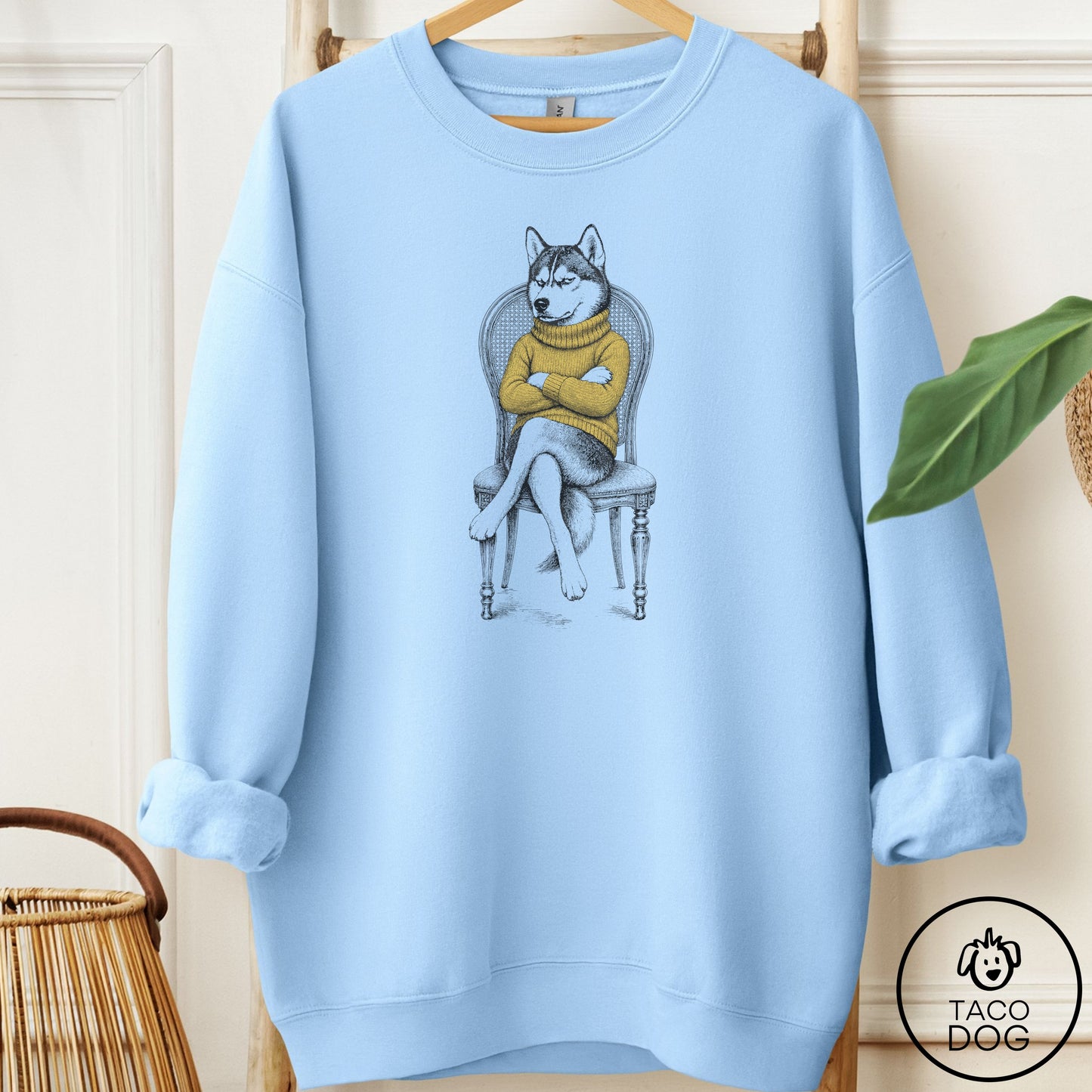 Husky Reluctant Sweatshirt Light Blue Taco-Dog