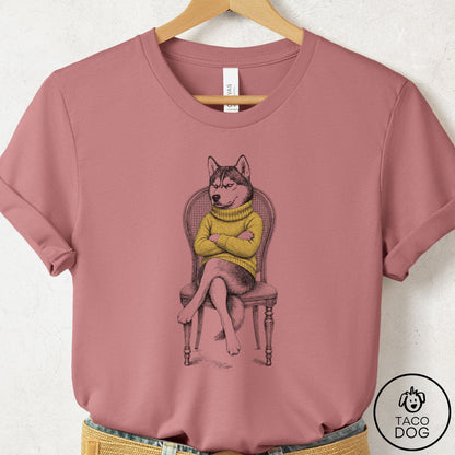 Husky Reluctant T-Shirt Mauve Taco-Dog