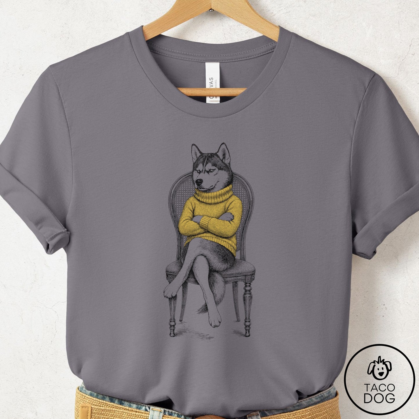 Husky Reluctant T-Shirt Storm Taco-Dog