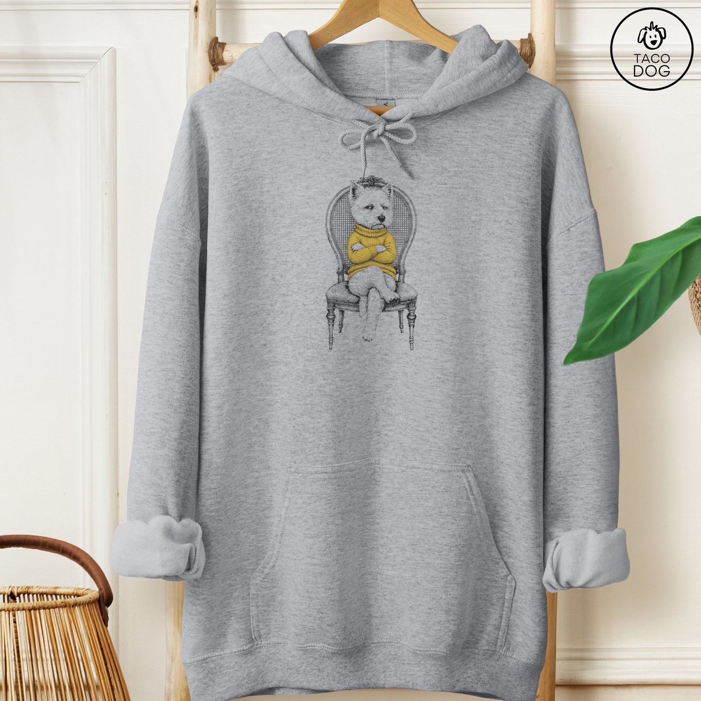 Westie Reluctant Hoodie Graphite Heather Taco-Dog