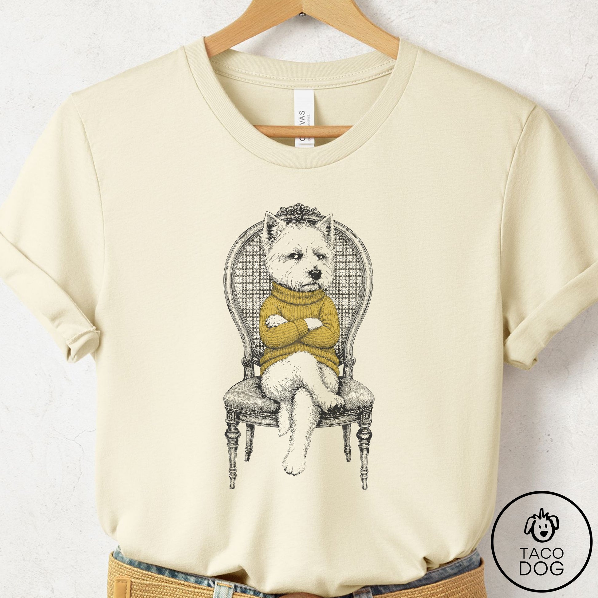 Westie Reluctant T-Shirt Natural Taco-Dog