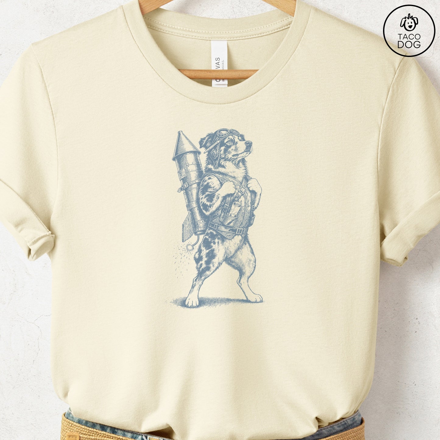 Australian Shepherd Rocket Dog T-Shirt