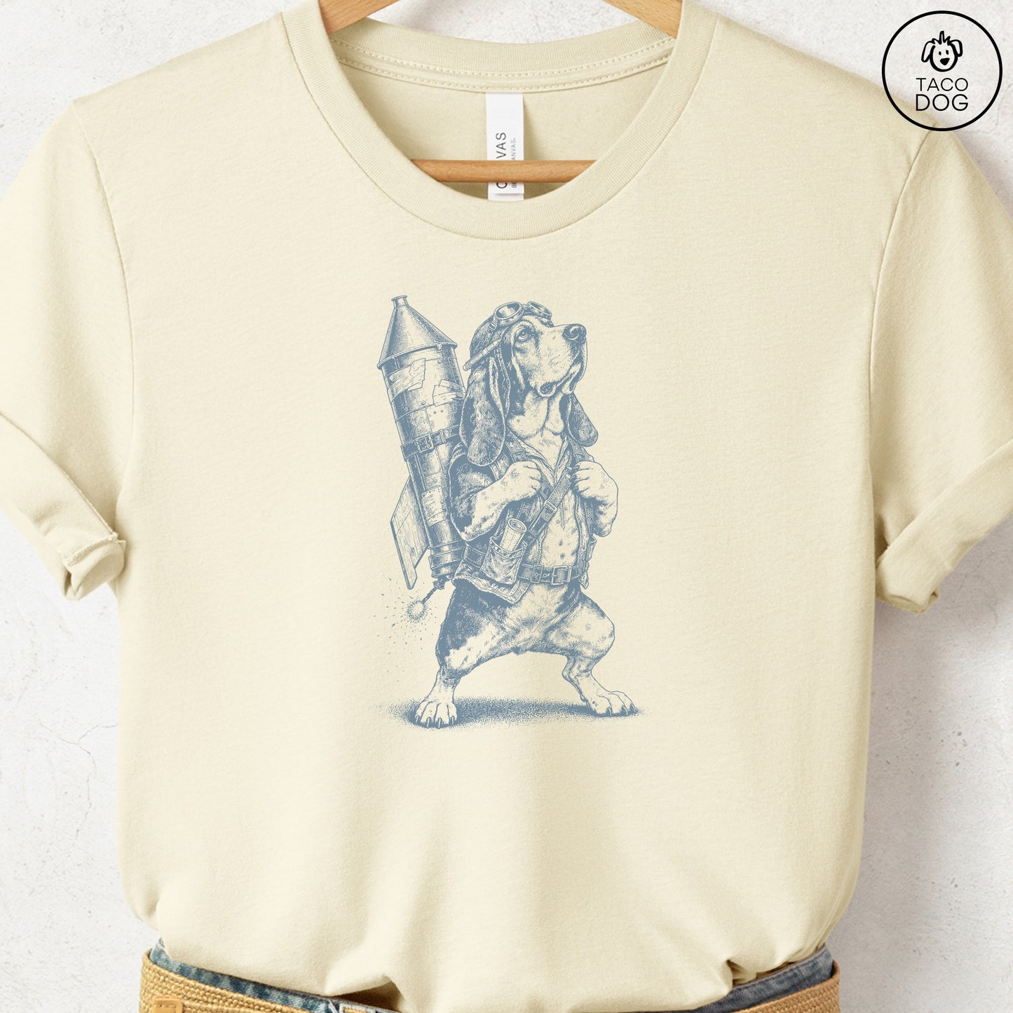 Basset Hound Rocket Dog T-Shirt