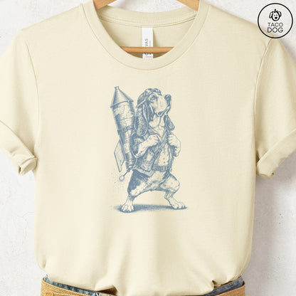 Basset Hound Rocket Dog T-Shirt