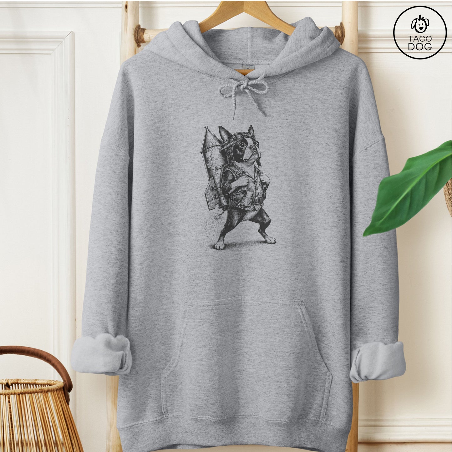Boston Terrier Rocket Dog Hoodie