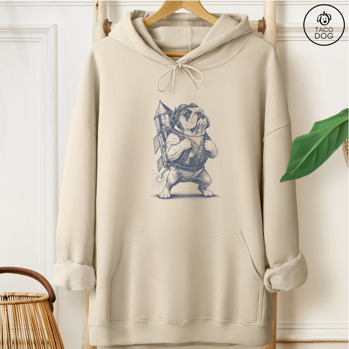 English Bulldog Rocket Dog Hoodie