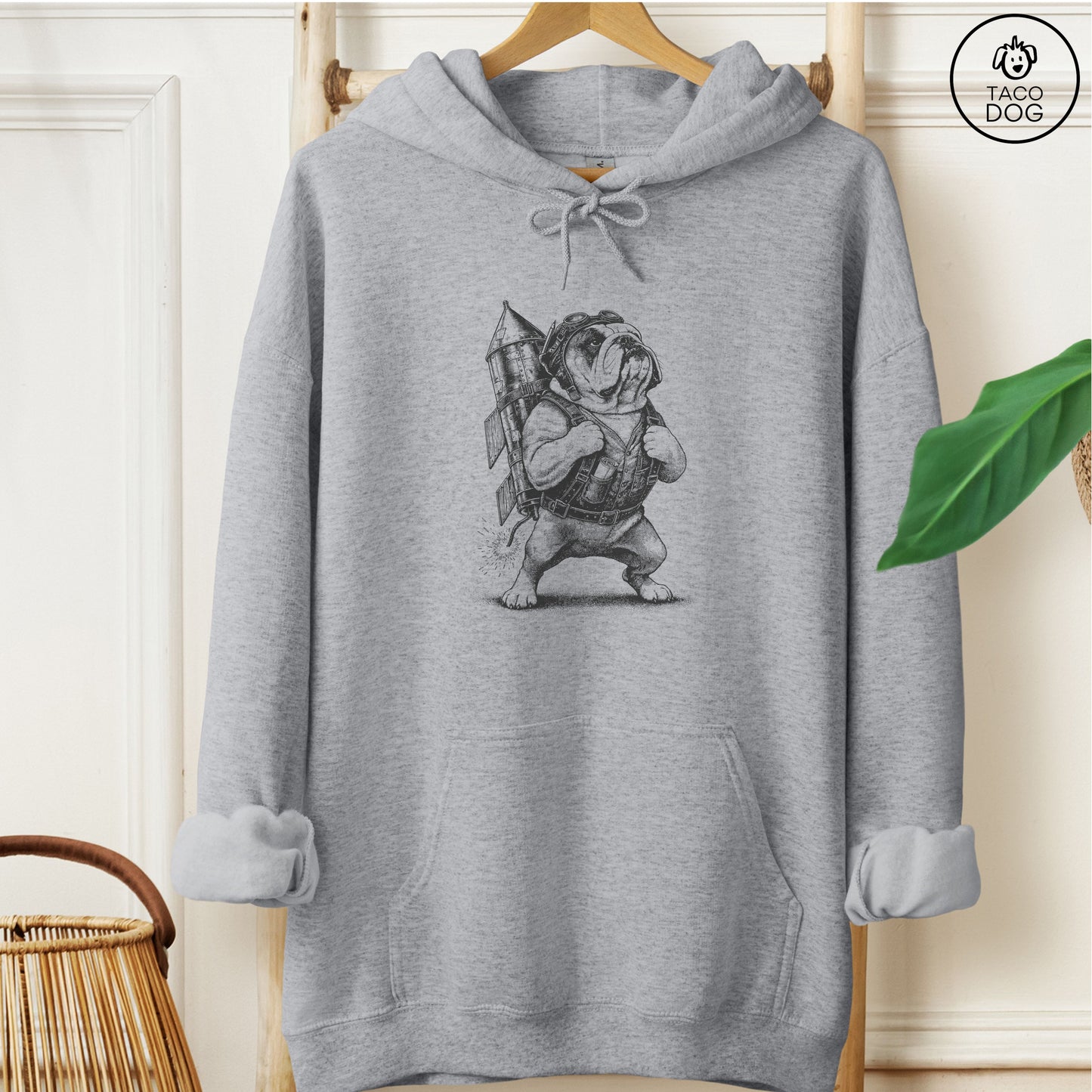 English Bulldog Rocket Dog Hoodie