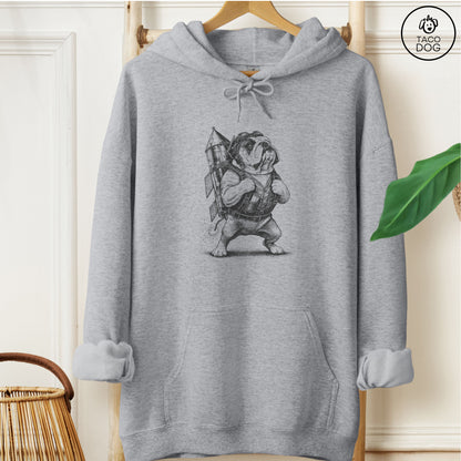 English Bulldog Rocket Dog Hoodie