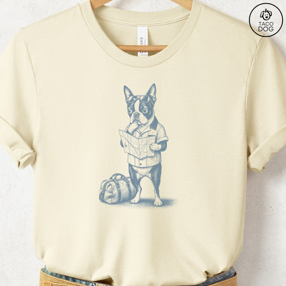 Boston Terrier Route 66 T-Shirt Natural Taco-Dog