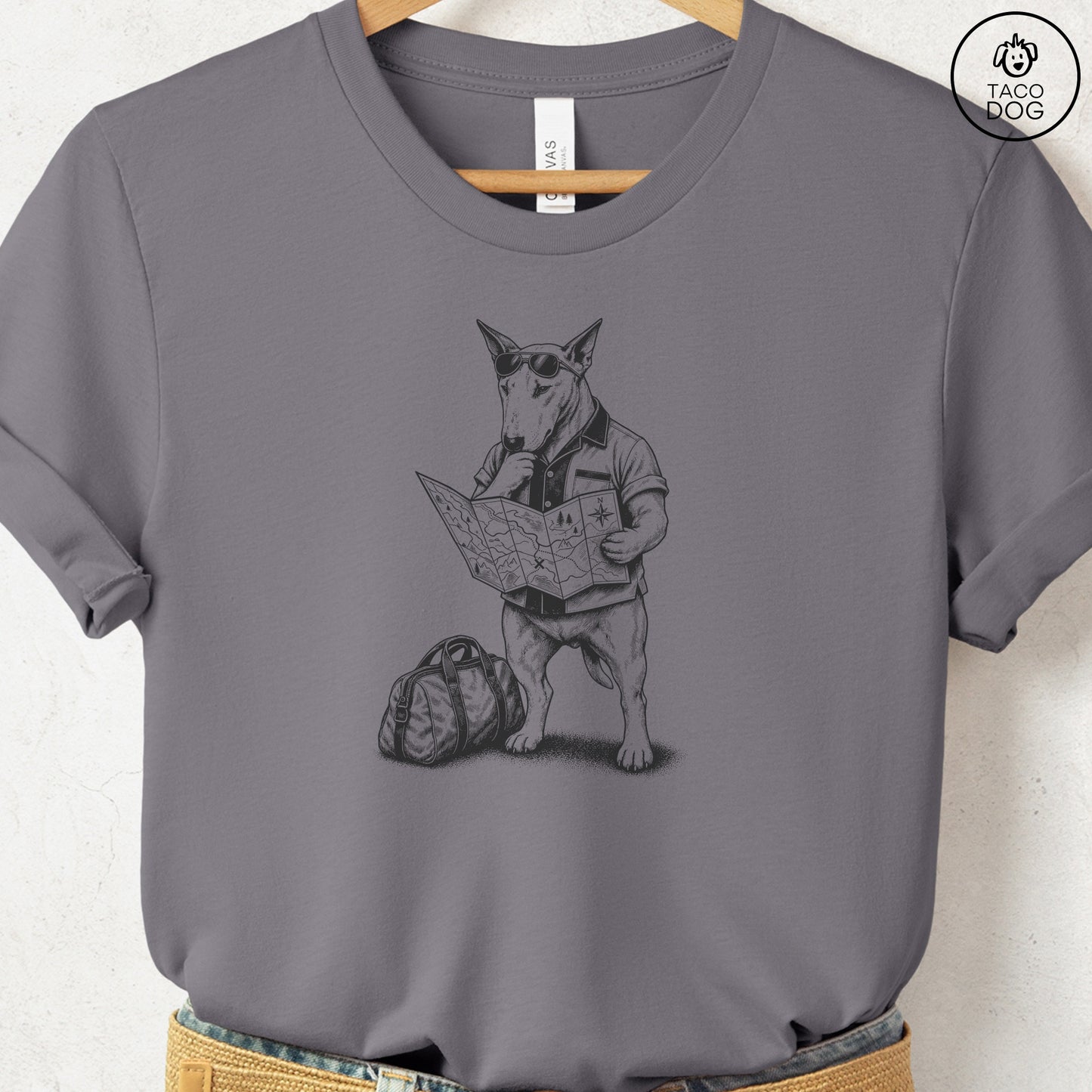 Bull Terrier Route 66 T-Shirt Storm Taco-Dog