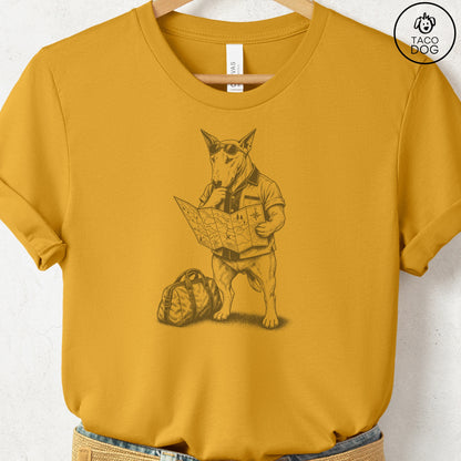 Bull Terrier Route 66 T-Shirt Mustard Taco-Dog