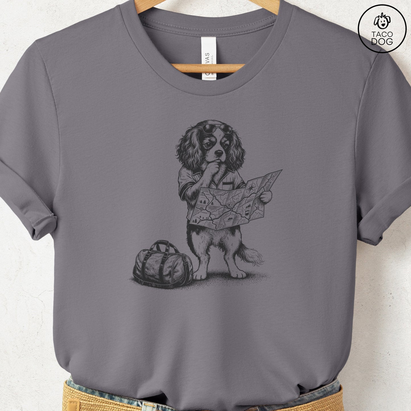 Cavalier King Charles Spaniel Route 66 T-Shirt Storm Taco-Dog