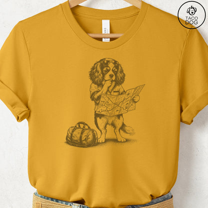 Cavalier King Charles Spaniel Route 66 T-Shirt Mustard Taco-Dog