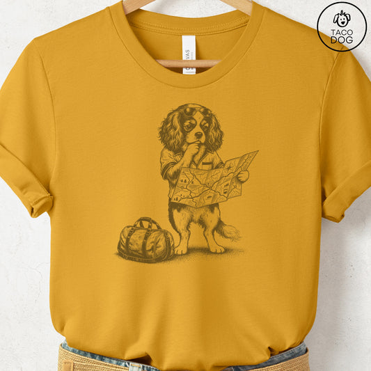 Cavalier King Charles Spaniel Route 66 T-Shirt Mustard Taco-Dog