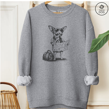 Chihuahua Route 66 Sweatshirt Graphite Heather Taco-Dog