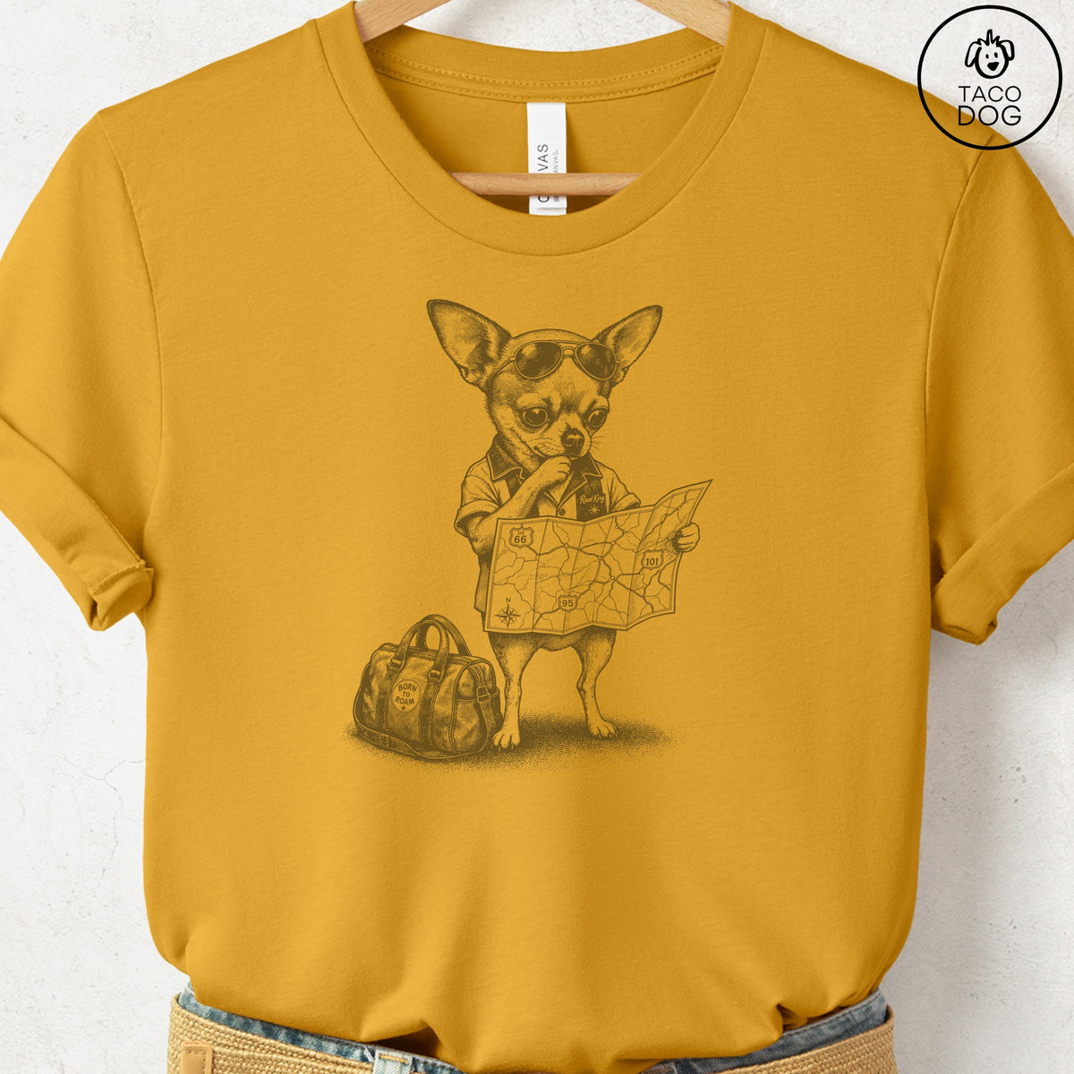 Chihuahua Route 66 T-Shirt, design close-up