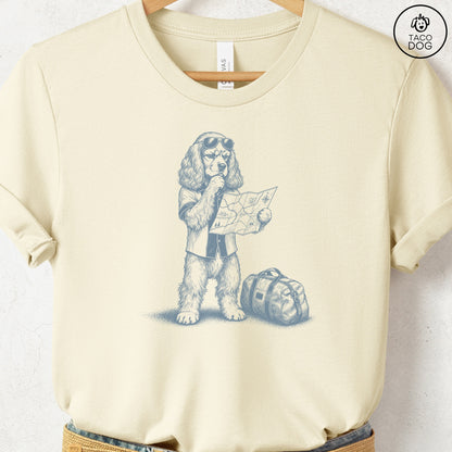 Cocker Spaniel Route 66 T-Shirt Natural Taco-Dog