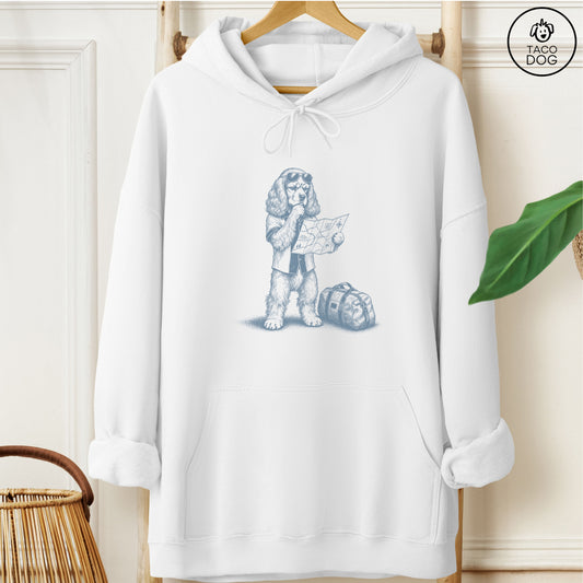 Cocker Spaniel Route 66 Hoodie White Taco-Dog