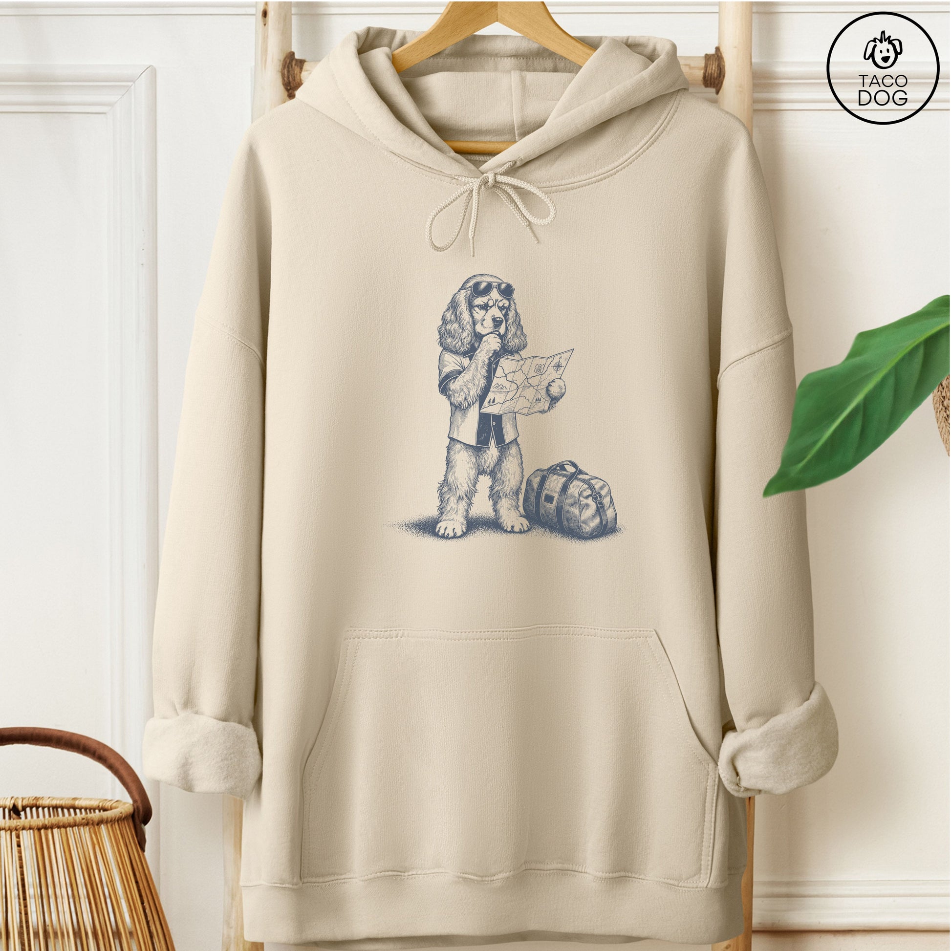 Cocker Spaniel Route 66 Hoodie Sand Taco-Dog