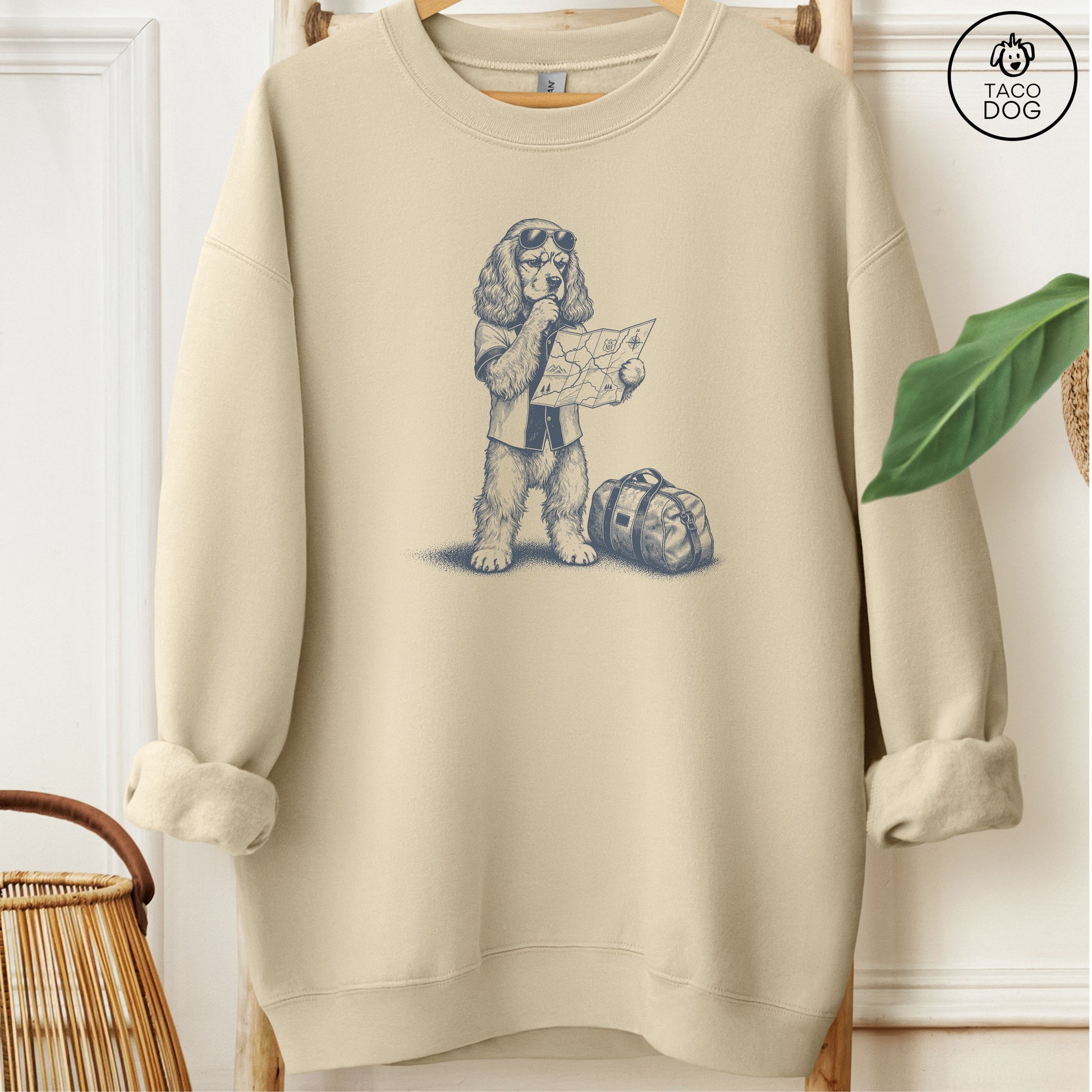 Cocker Spaniel Route 66 Sweatshirt Sand Taco-Dog
