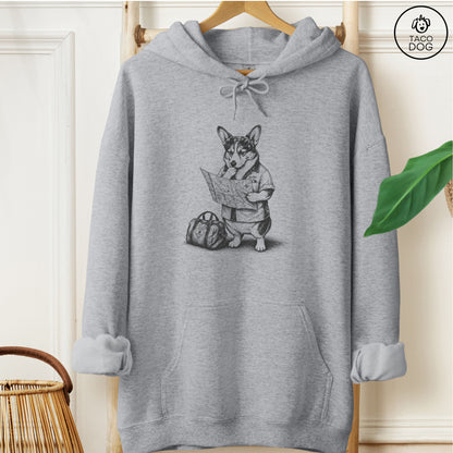 Corgi Route 66 Hoodie Graphite Heather Taco-Dog