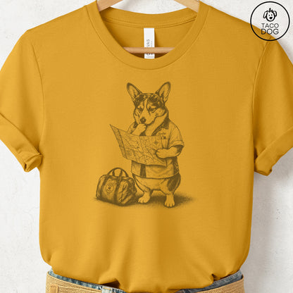 Corgi Route 66 T-Shirt Mustard Taco-Dog