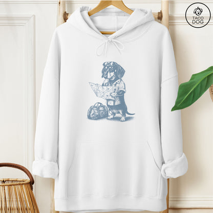 Dachshund Route 66 Hoodie White Taco-Dog