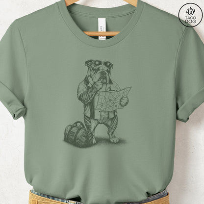 English Bulldog Route 66 T-Shirt Sage Taco-Dog