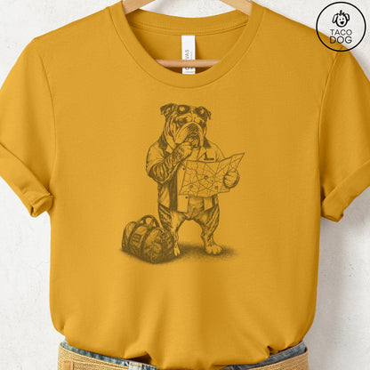 English Bulldog Route 66 T-Shirt Mustard Taco-Dog