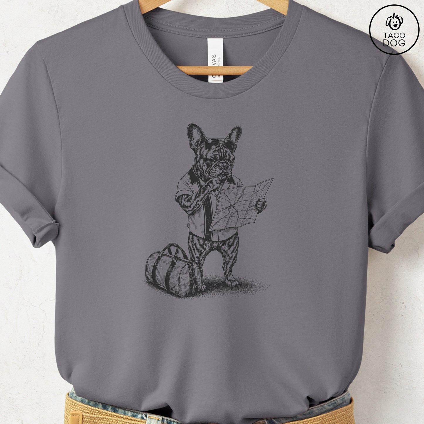 French Bulldog Frenchie Route 66 T-Shirt Storm Taco-Dog
