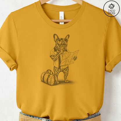 French Bulldog Frenchie Route 66 T-Shirt Mustard Taco-Dog