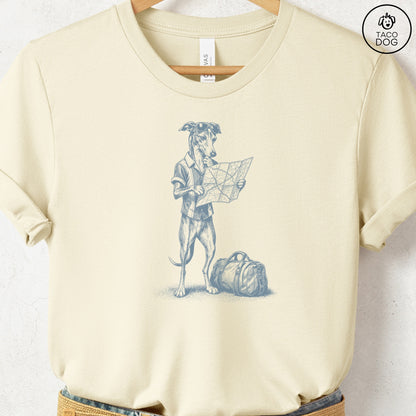 Italian Greyhound Whippet Route 66 T-Shirt Natural Taco-Dog