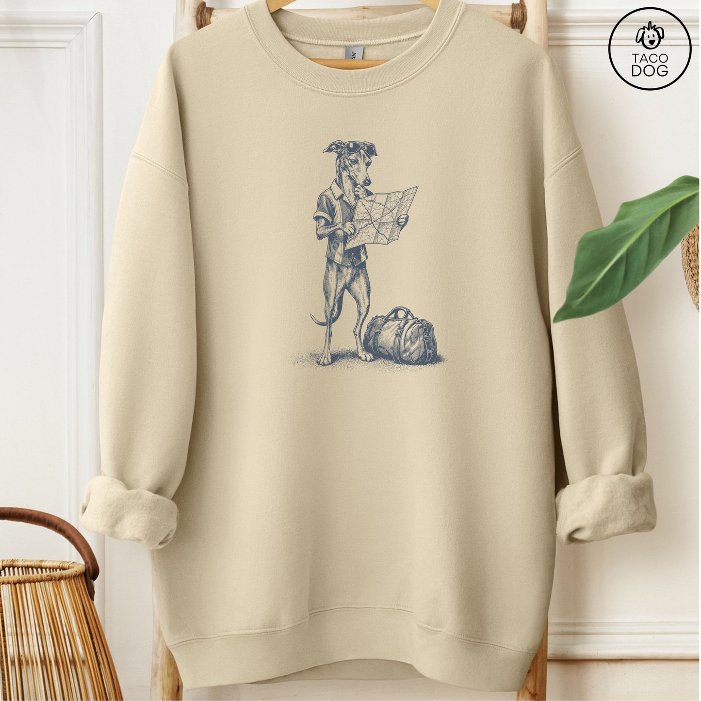 Italian Greyhound Whippet Route 66 Sweatshirt Sand Taco-Dog