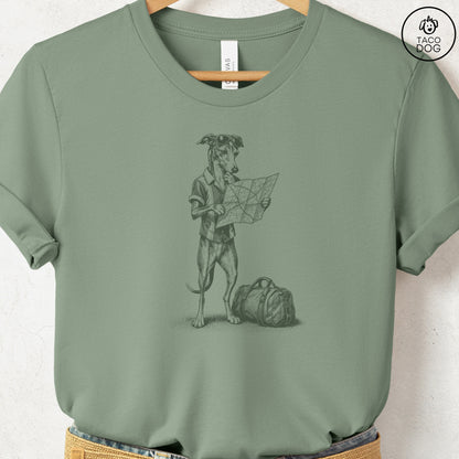 Italian Greyhound Whippet Route 66 T-Shirt Sage Taco-Dog