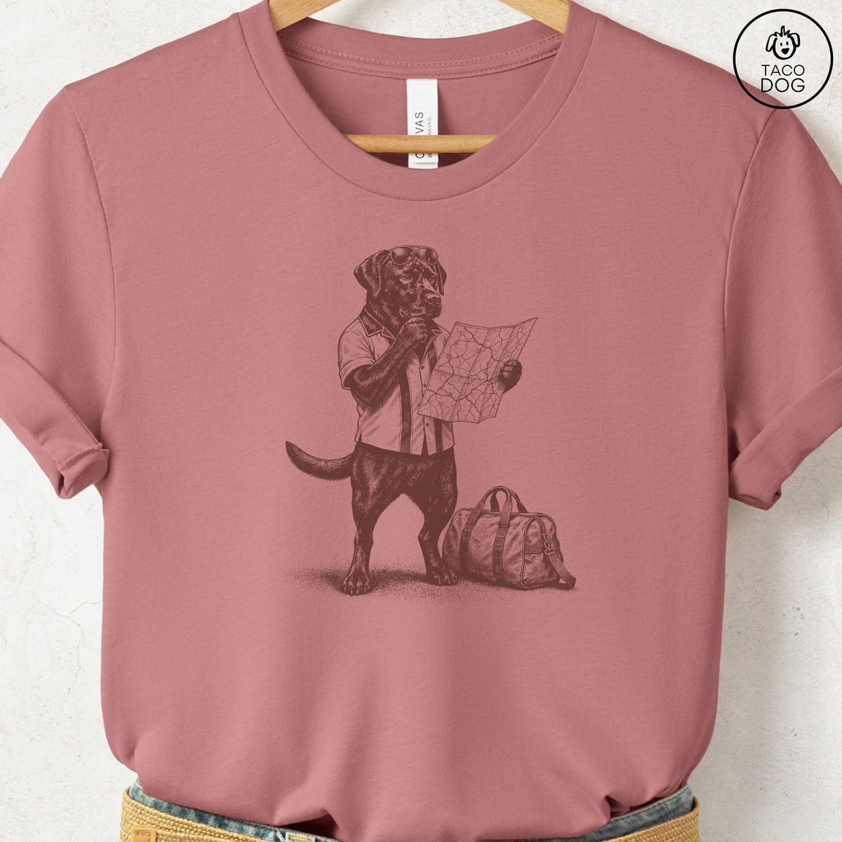 Labrador Retriever Route 66 T-Shirt, design close-up