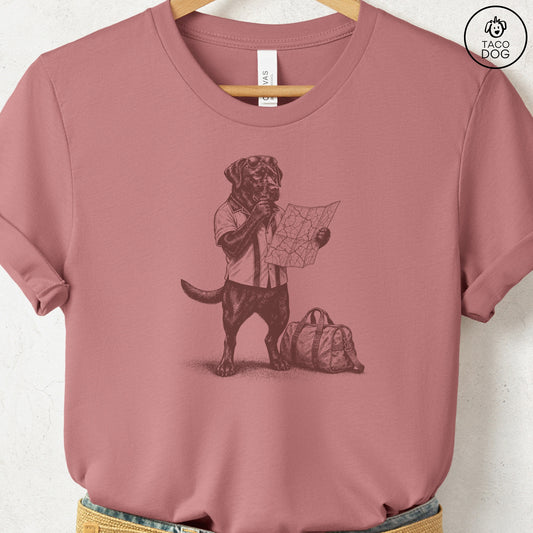 Labrador Route 66 T-Shirt Heather Mauve Taco-Dog