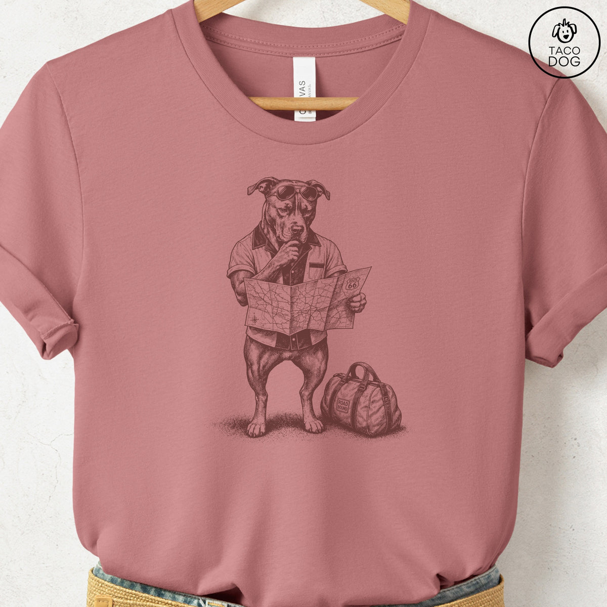Pitbull Route 66 T-Shirt, design close-up