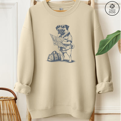 Pug Route 66 Sweatshirt Sand Taco-Dog