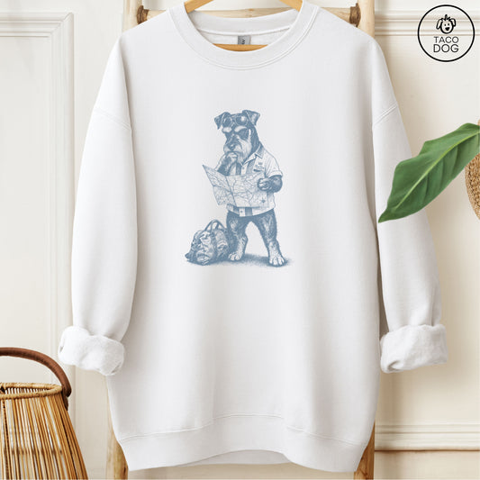 Schnauzer Route 66 Sweatshirt White Taco-Dog
