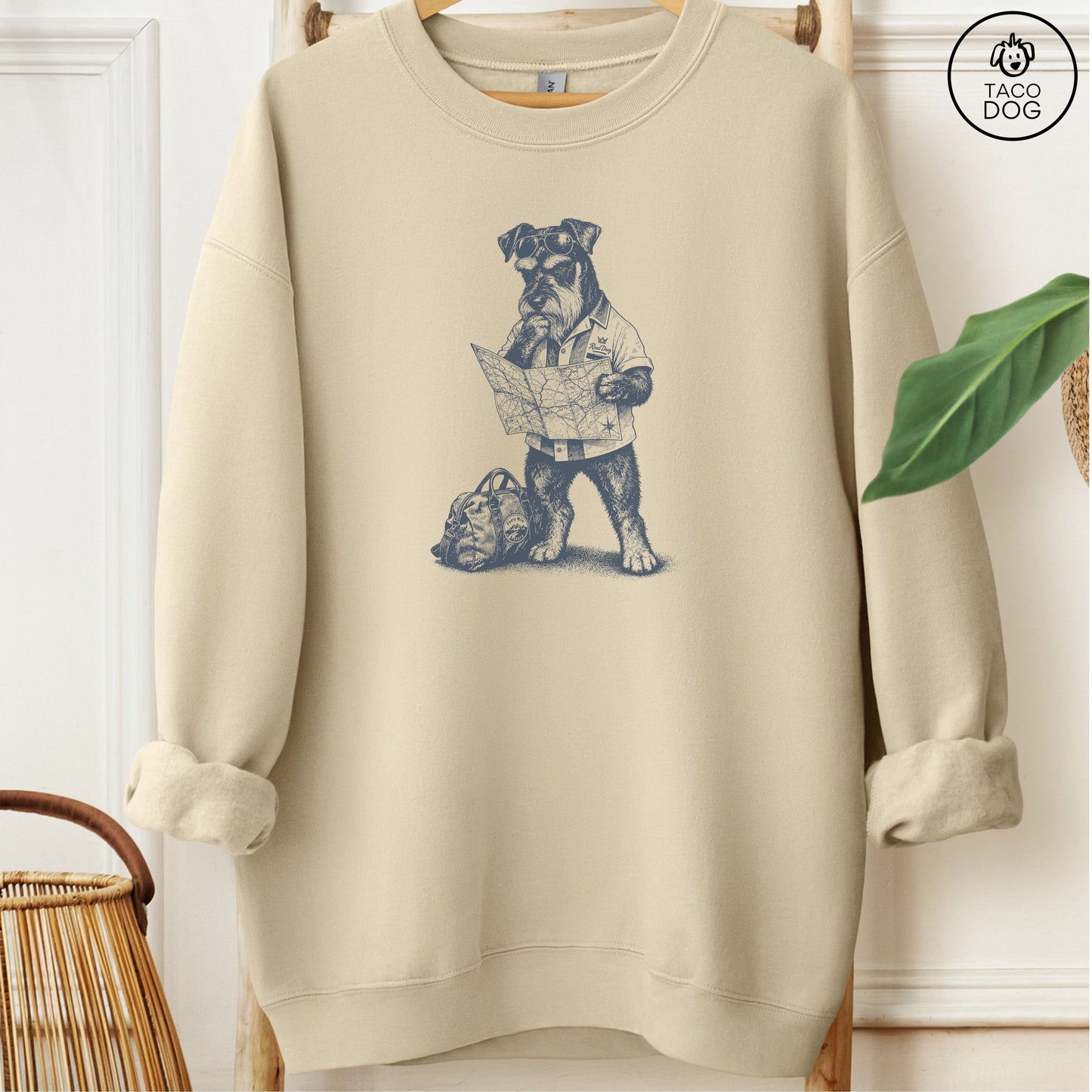 Schnauzer Route 66 Sweatshirt Sand Taco-Dog