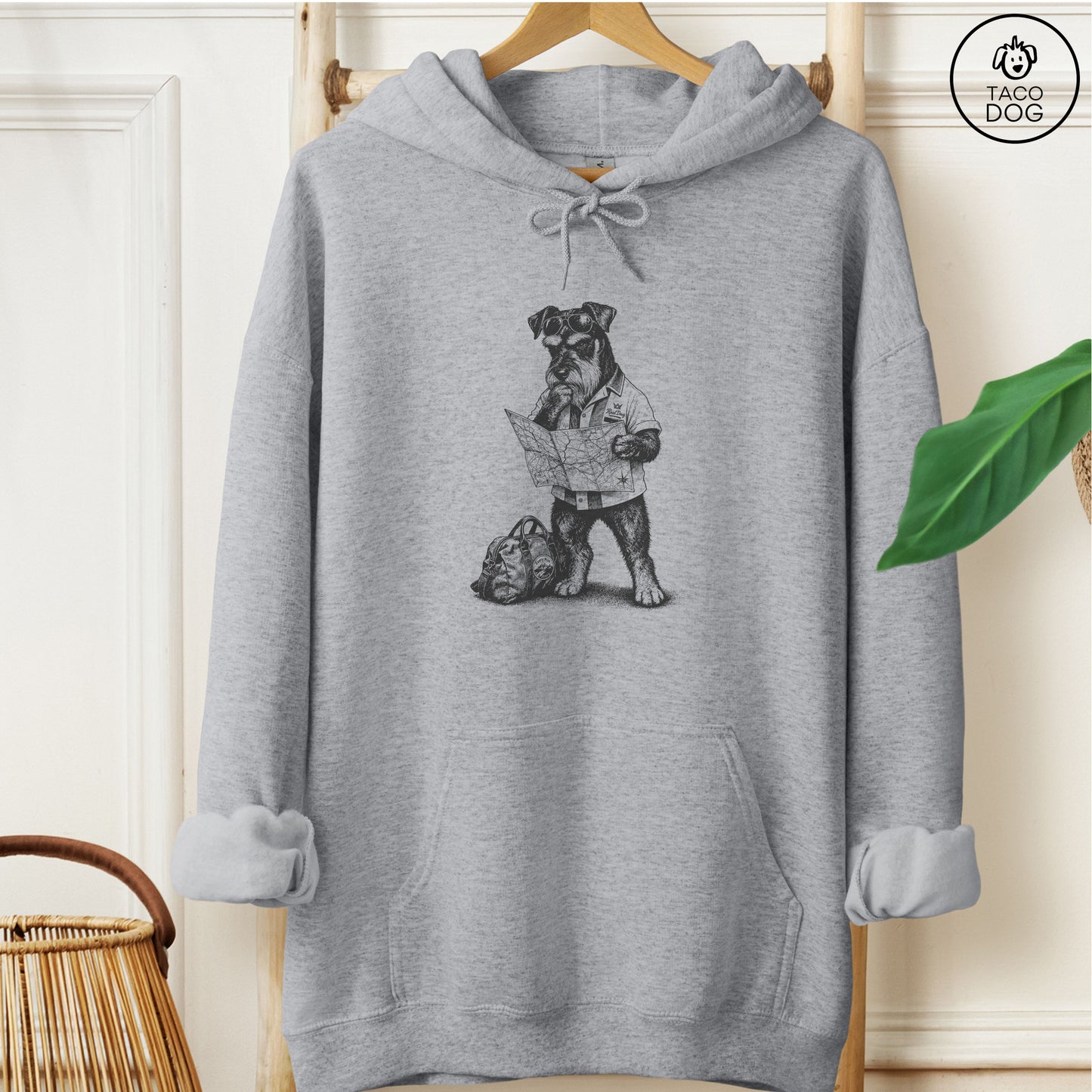 Schnauzer Route 66 Hoodie Graphite Heather Taco-Dog