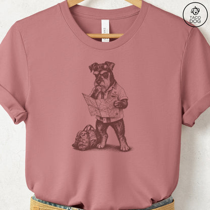 Schnauzer Route 66 T-Shirt Heather Mauve Taco-Dog