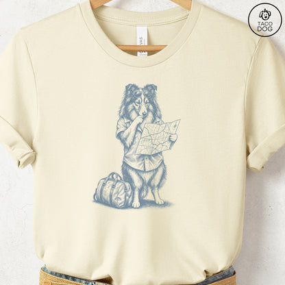 Shetland Sheepdog Route 66 T-Shirt Natural Taco-Dog