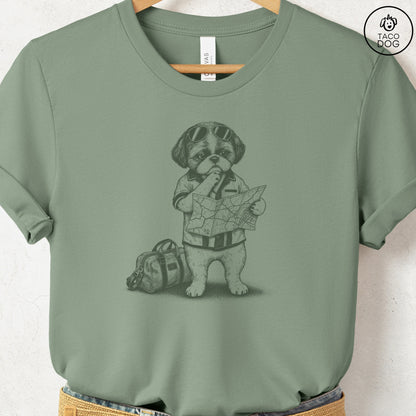 Shih Tzu Route 66 T-Shirt Sage Taco-Dog