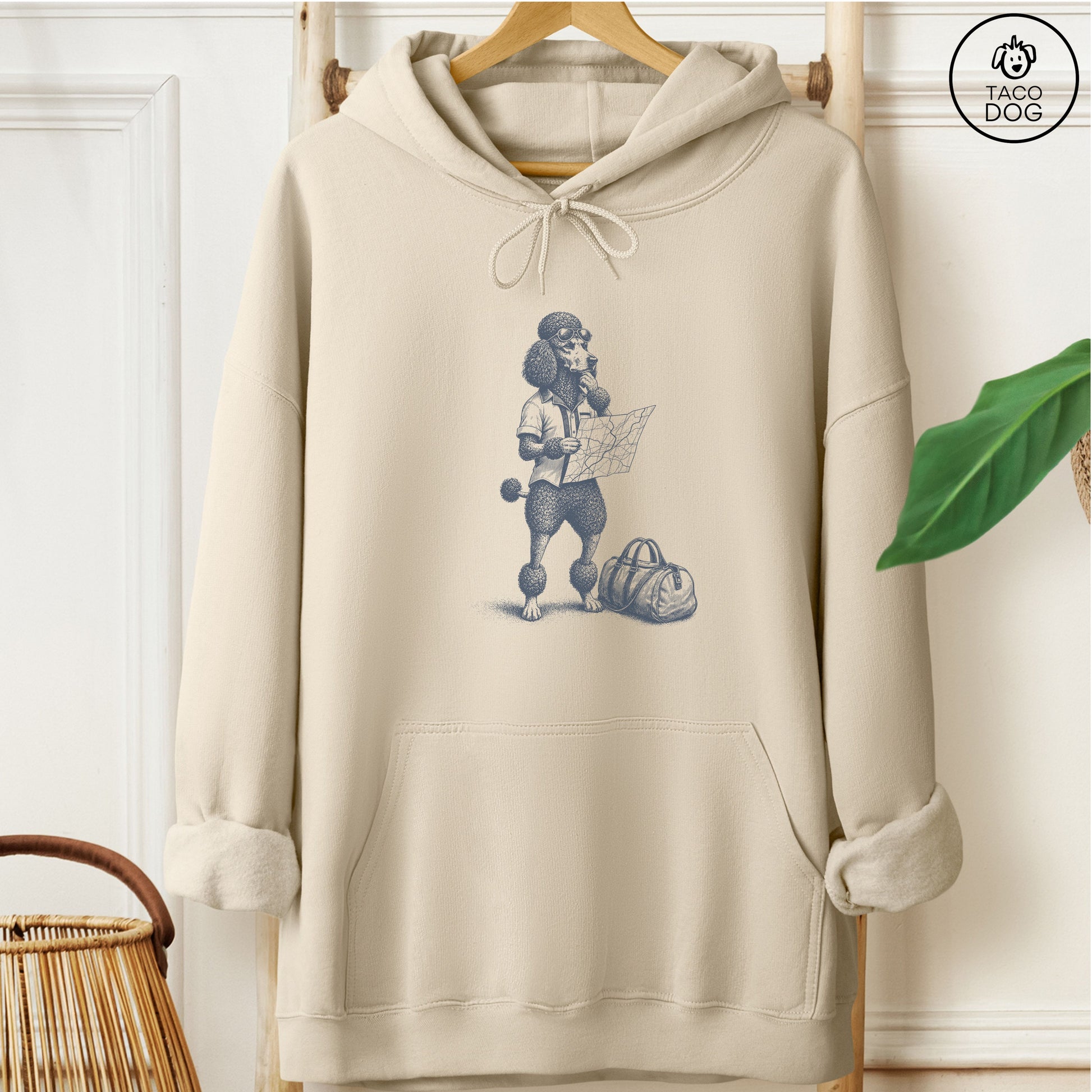 Poodle Route 66 Hoodie Sand Taco-Dog