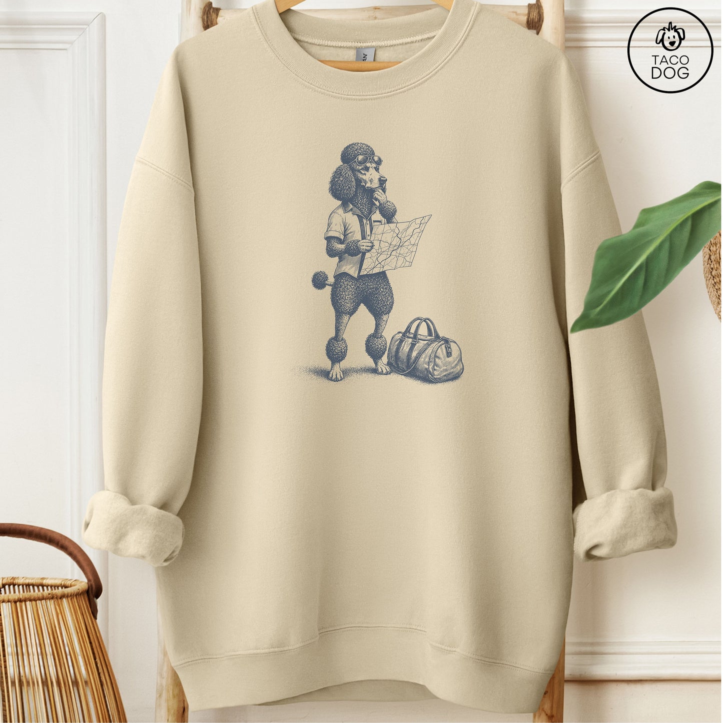 Poodle Route 66 Sweatshirt Sand Taco-Dog